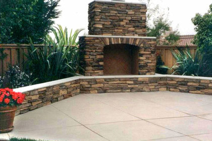 stone outdoor fireplace San Diego CA